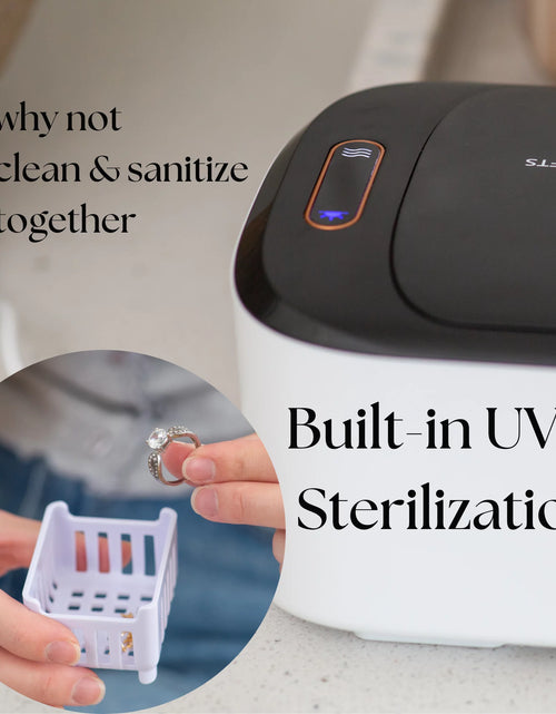 Load image into Gallery viewer, Ultrasonic Jewelry Cleaner &amp; UVC Professional Sterilizer Machine, 550Ml 46Khz Power Portable Ultra Sonic Cleaner for Cleaning Glasses, Watches, Coins, Makeup, Dentures, Earring, Watch, 1 Year Warranty

