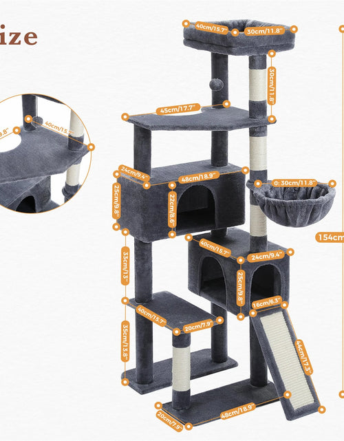 Load image into Gallery viewer, 61&quot; Cat Tree Tower for Indoor Cats with Platform and Scratching Posts, Cat Condo Cat Tree House in Pet Supplies, Gray
