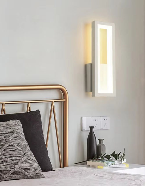 Load image into Gallery viewer, Modern Minimalist Wall Lamps Home Decor Living Room Bedroom Bedside 16W Ac96V-260V Led Sconce Black White Light Aisle Decoration
