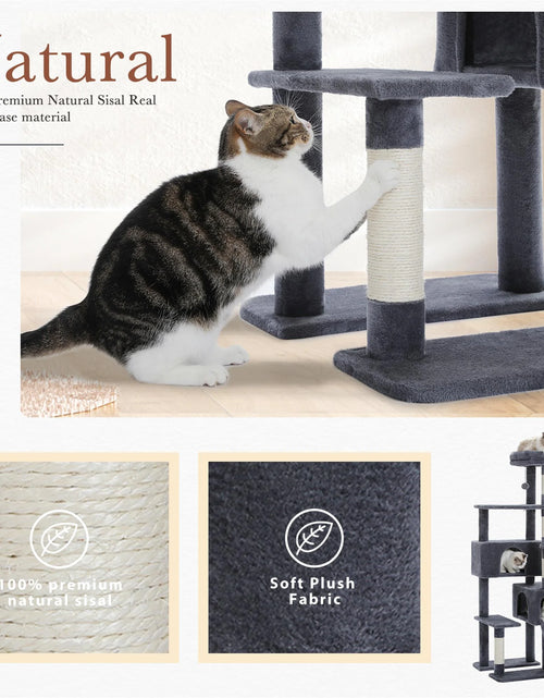 Load image into Gallery viewer, 61&quot; Cat Tree Tower for Indoor Cats with Platform and Scratching Posts, Cat Condo Cat Tree House in Pet Supplies, Gray
