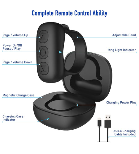 Smart Remote Ring, Bluetooth Tiktok Scrolling Ring