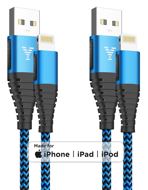 Load image into Gallery viewer, 2 Pack Iphone Charger Cord 10Ft, Nylon Braided 3A Fast Charging Cable Compatible with Iphone 14/13/12/11, Blue

