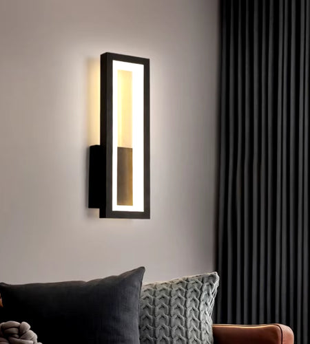 Modern Minimalist Wall Lamps Home Decor Living Room Bedroom Bedside 16W Ac96V-260V Led Sconce Black White Light Aisle Decoration