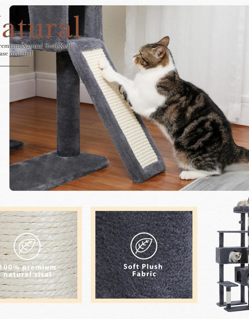 Load image into Gallery viewer, 61&quot; Cat Tree Tower for Indoor Cats with Platform and Scratching Posts, Cat Condo Cat Tree House in Pet Supplies, Gray
