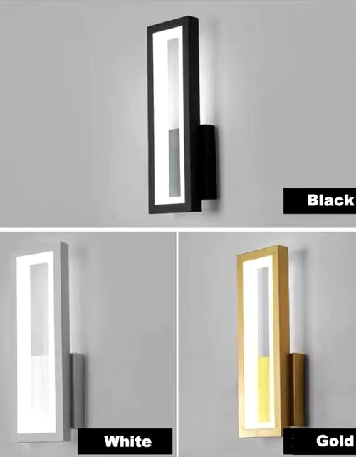 Load image into Gallery viewer, Modern Minimalist Wall Lamps Home Decor Living Room Bedroom Bedside 16W Ac96V-260V Led Sconce Black White Light Aisle Decoration
