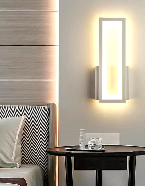 Load image into Gallery viewer, Modern Minimalist Wall Lamps Home Decor Living Room Bedroom Bedside 16W Ac96V-260V Led Sconce Black White Light Aisle Decoration
