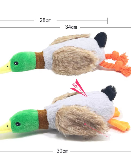 Load image into Gallery viewer, Cute Plush Duck Sound Pet Toys Stuffed Squeaky Animal Squeak Dog Toy Cleaning Tooth Dog Chew Rope Toys Pet Dog Accessories Toys
