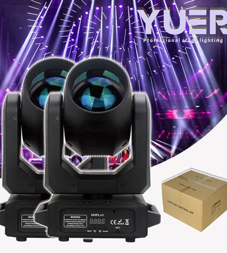 2Pcs Stage Light Moving Head Light 200W 12 Gobos 8 Colors Spotlight DMX 512 with Sound Activated for Wedding DJ Party Lighting